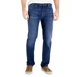 Alfani Men's Jon Medium Wash Straight Fit Stretch Jeans Denim Blue 40W/30L